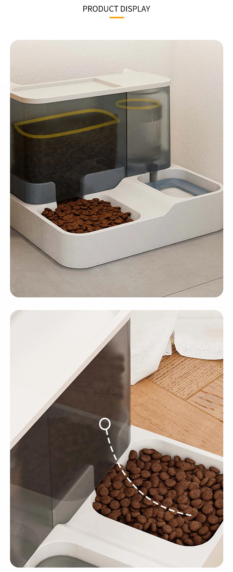 Automatic Cat Food Dispenser with Drinking Water