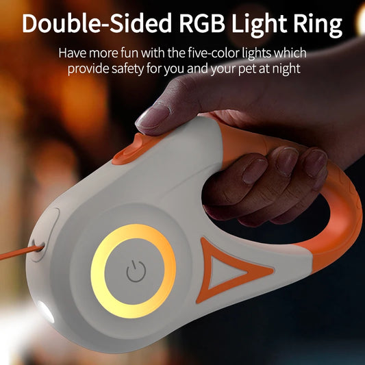 ROJECO 5M Automatic Retractable Dog Leash LED - Barking Meows