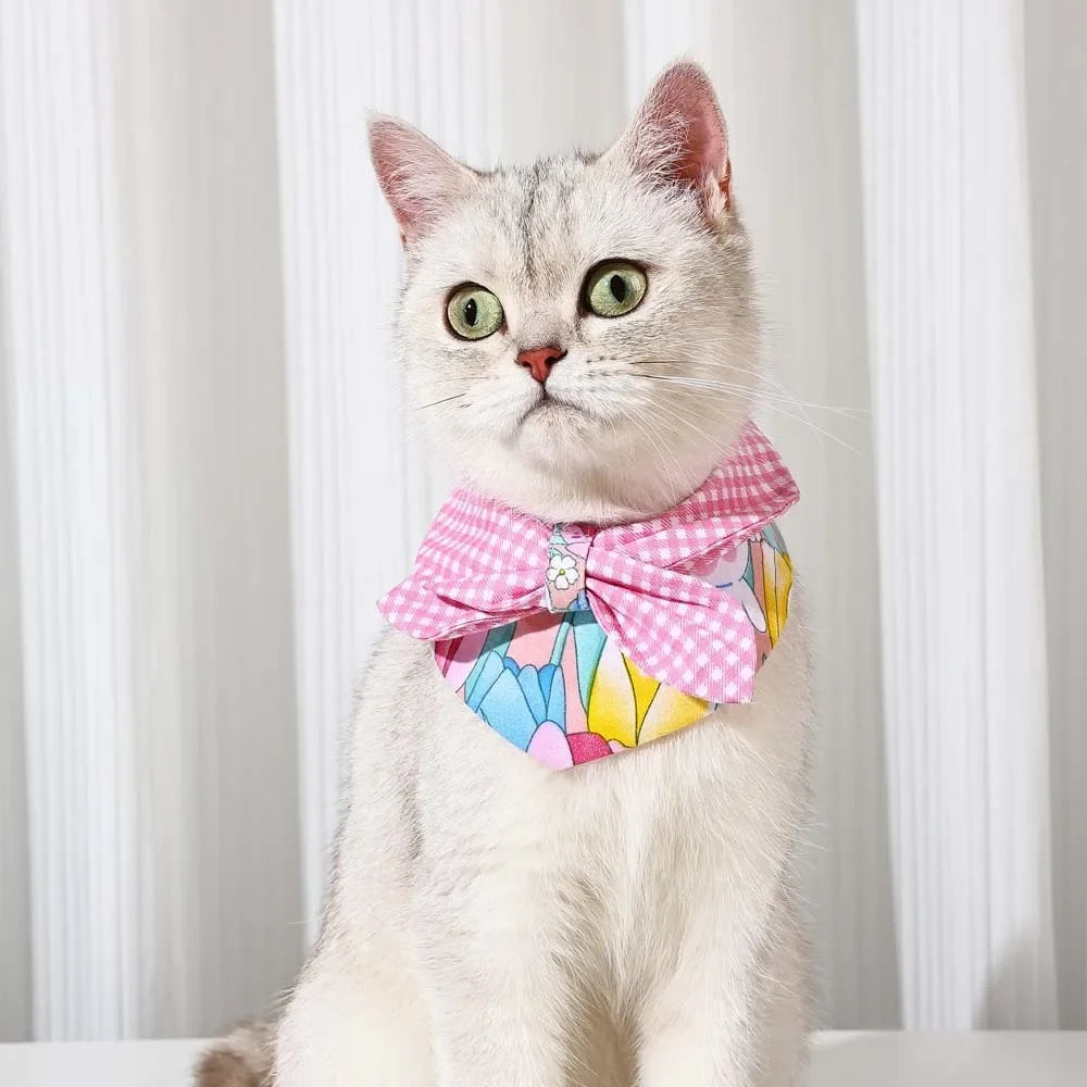 Adorable Cotton Scarf Bandana Collar for Small Dogs & Kittens