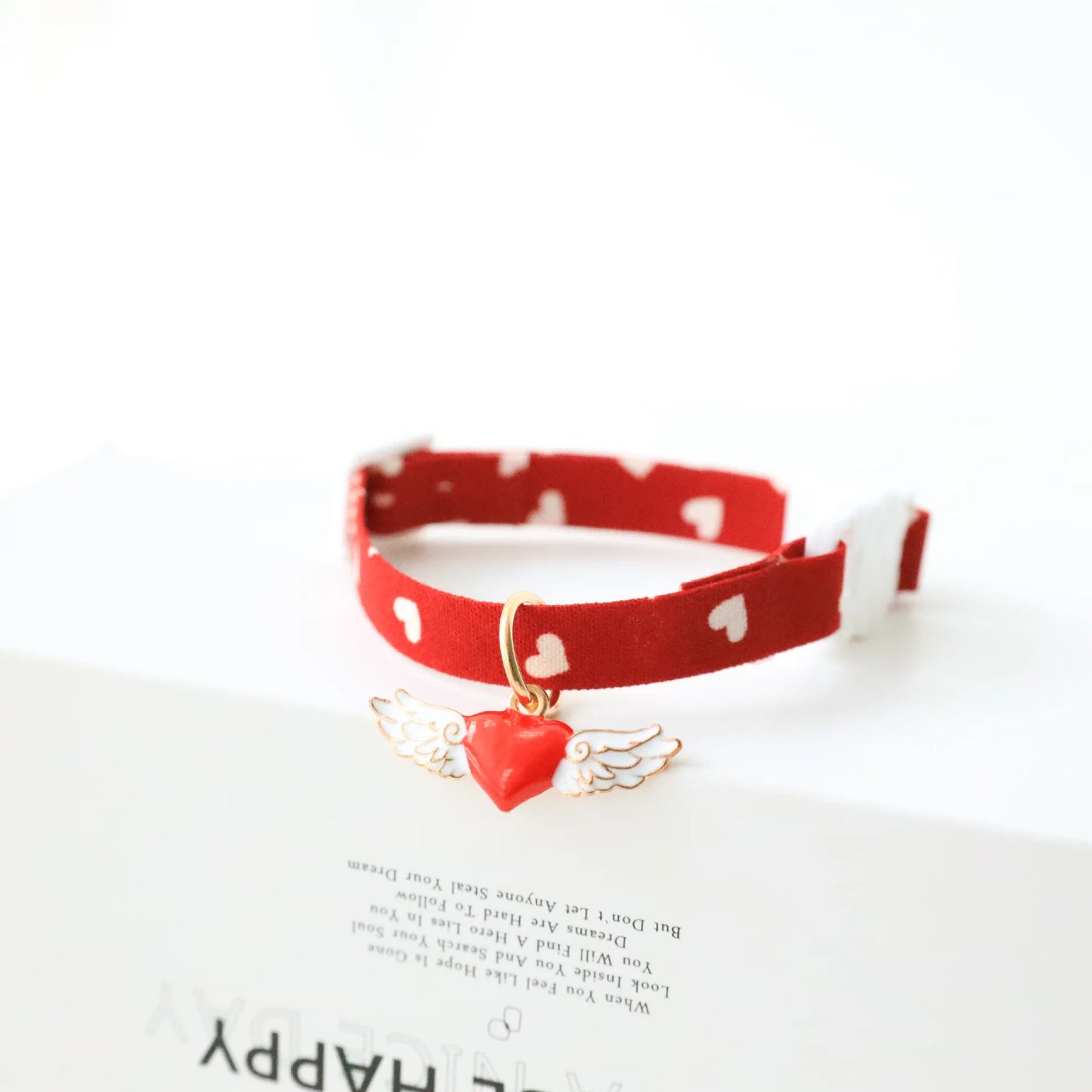 Heart-Shaped Breakaway Cat & Puppy Collar with Bell