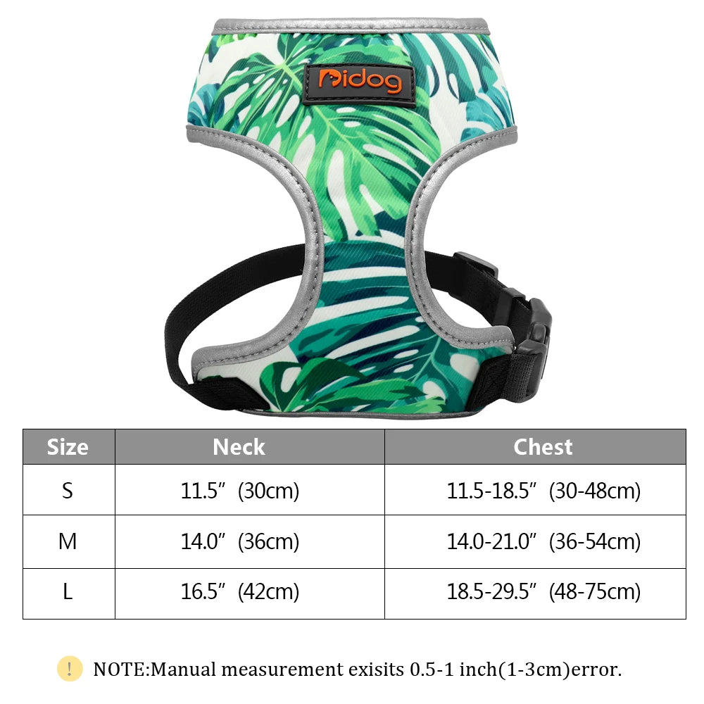 Chic Reflective Nylon Harness Fashion-Forward Prints for Stylish Walks