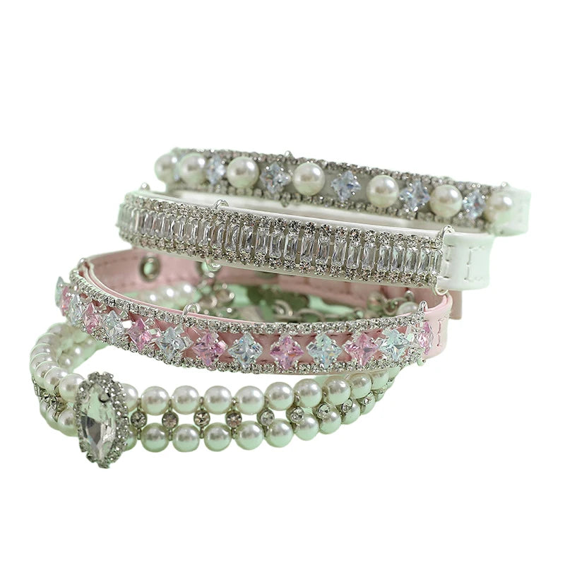 Luxury Rhinestone Puppy Collar – Sparkling Elegance for Small Dogs & Cats