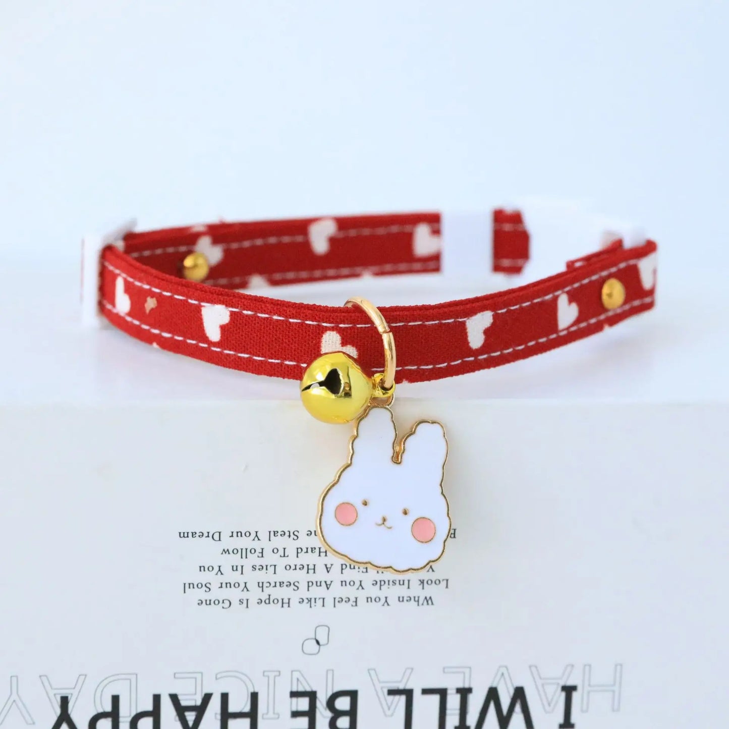 Heart-Shaped Breakaway Cat & Puppy Collar with Bell