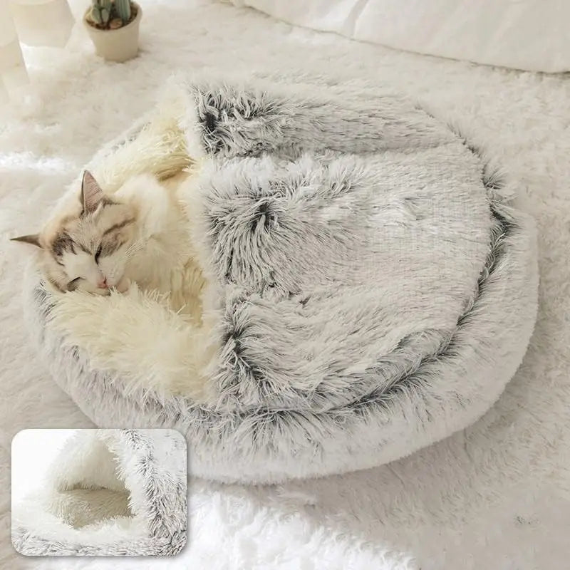 Soft Plush Pet Bed with Cover for Cat or Dog