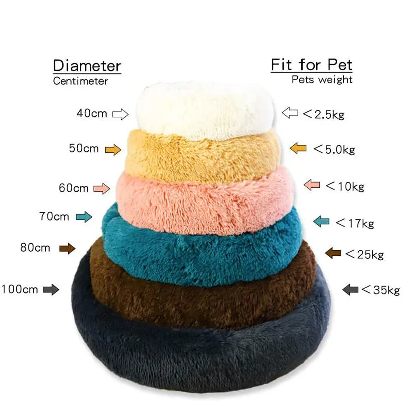 Cozy Haven Round Plush Pet Bed 40-110cm