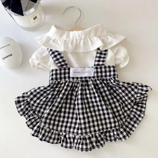 Luxury Plaid Suspender Skirt Set for Small Dogs & Cats - Chic Summer Style