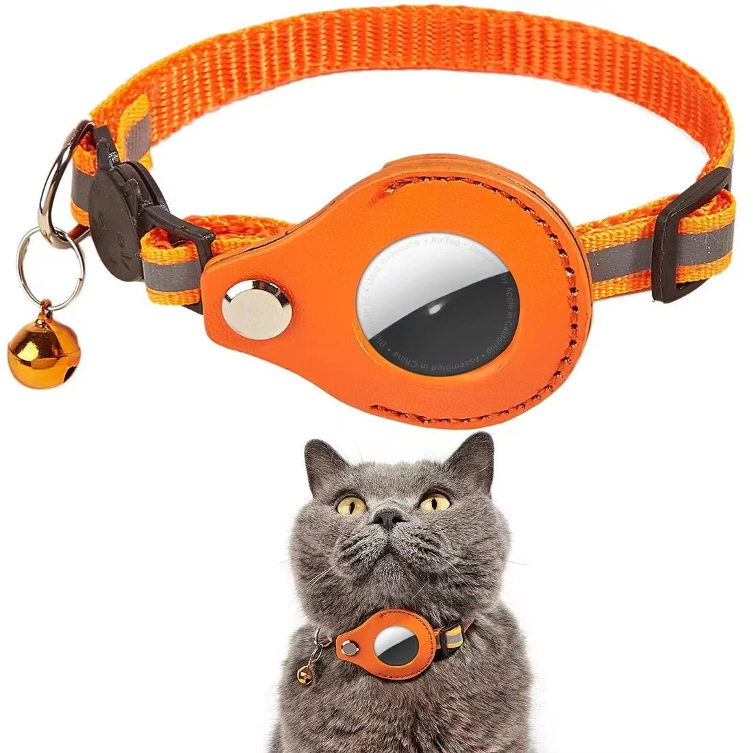 Reflective AirTag Cat Collar with Safety Breakaway & Bell