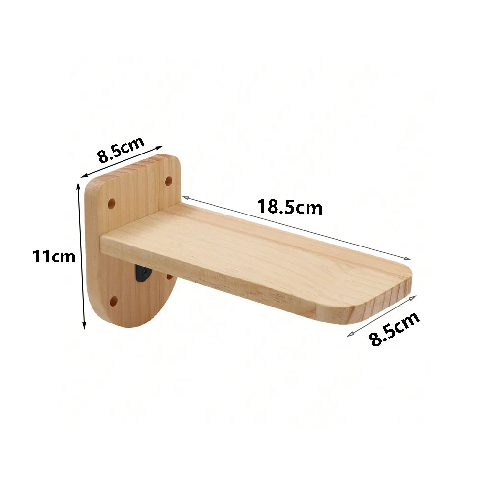 Cat Climbing Shelf Wall Hammock Shelves Moon Ladder Solid Wood Steps