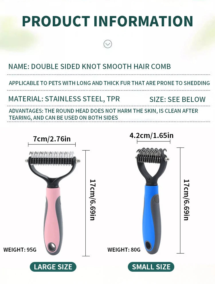 Pet Hair Straightener Comb for Tangle-Free Coats