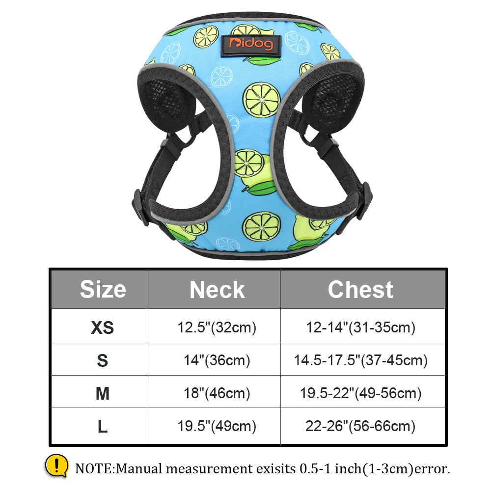 Chic Reflective Nylon Harness Fashion-Forward Prints for Stylish Walks