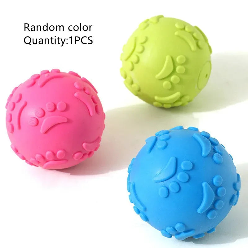 PawPlay Textured Rubber Squeaky Ball – Non-Toxic Interactive Chew Toy for Dogs