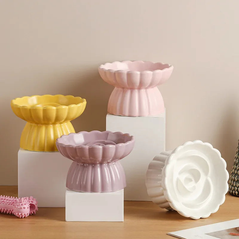Elevated Ceramic Cat Bowl – Anti-Choking Slow Feed Design