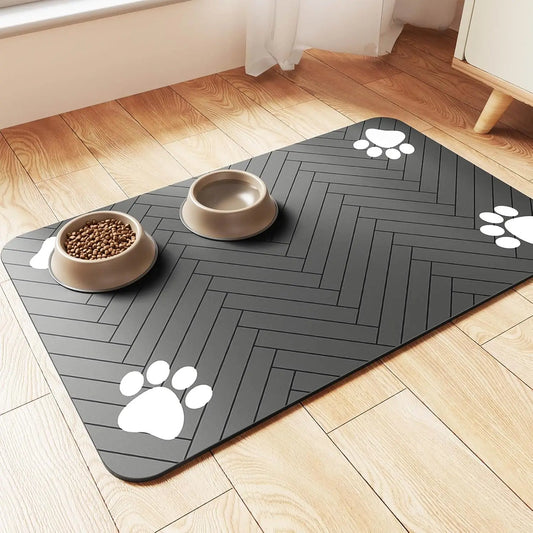 Pet Feeding Mat-Absorbent with Waterproof Rubber Backing