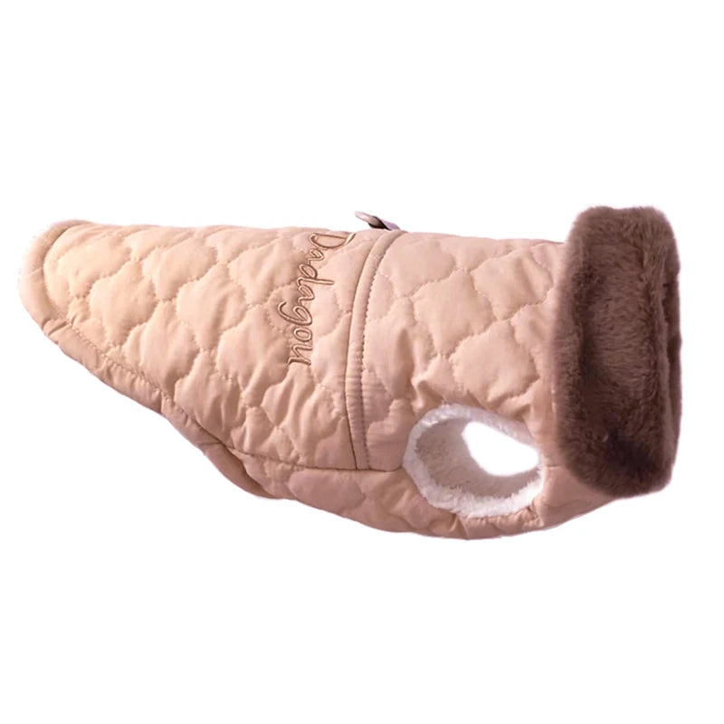 Waterproof Fur Collar Dog Jacket with Warm Fleece Lining