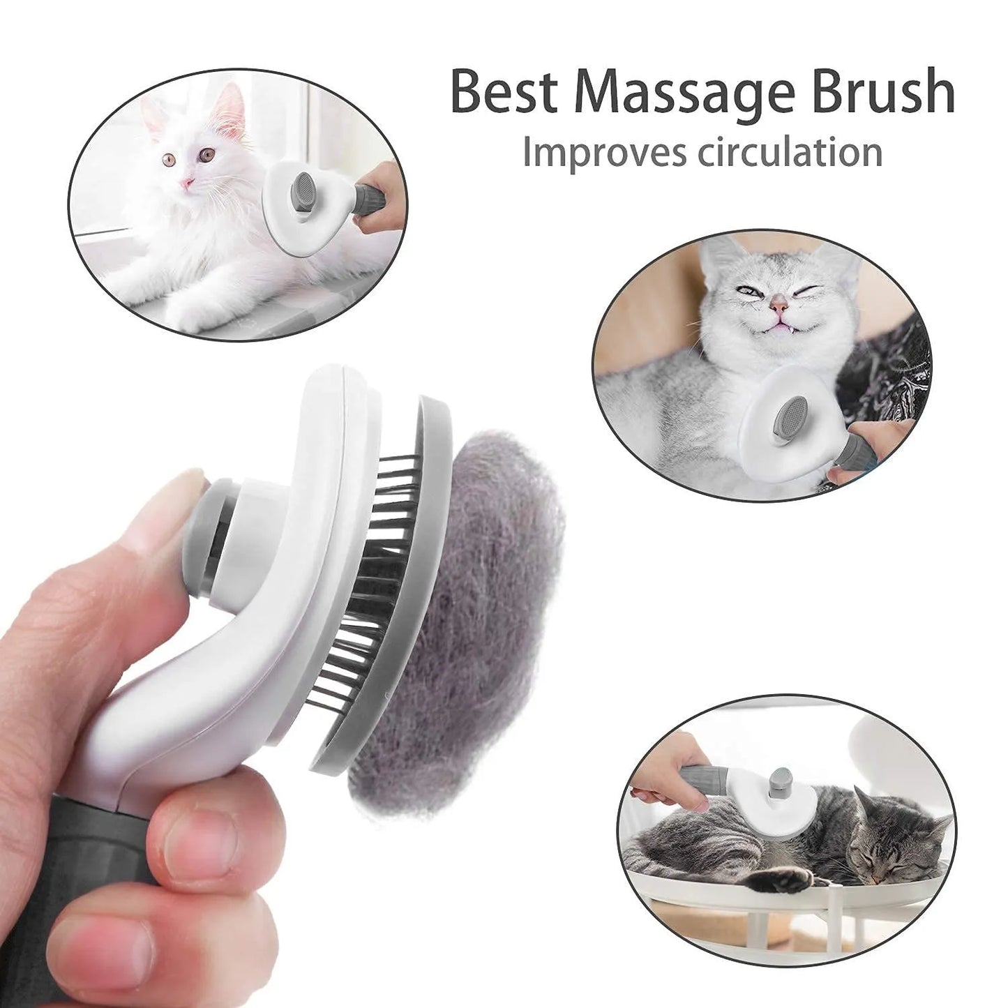 Brush For Dogs Cats Self Cleaning Pet Hair Remover