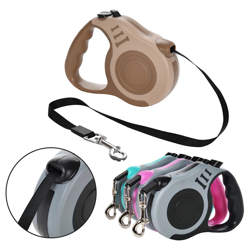 Retractable Nylon Dog Leash - Adjustable & Automatic for Stylish Walks