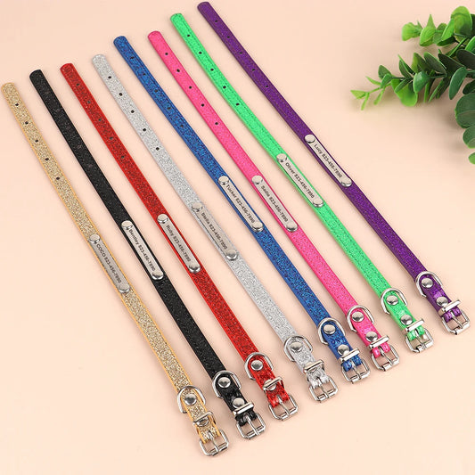 Custom Cat Collar Bling Leather