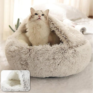 Soft Plush Pet Bed with Cover for Cat or Dog