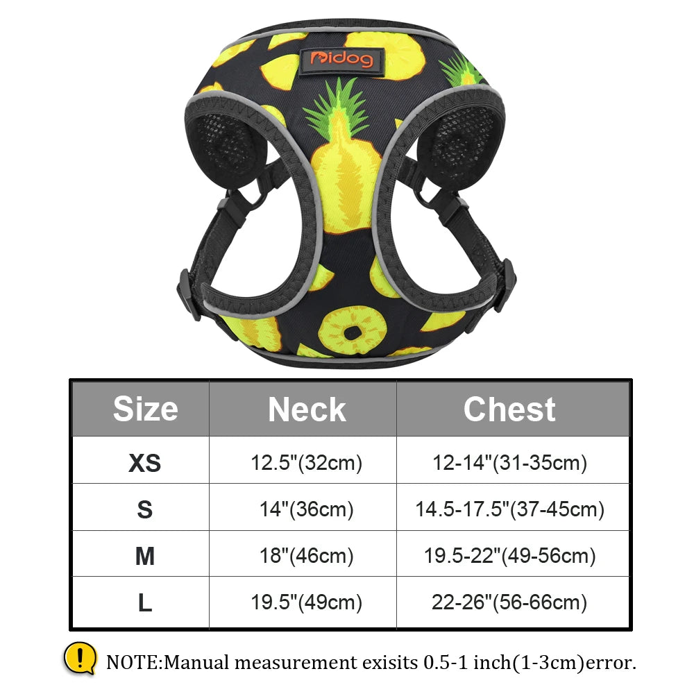 Chic Reflective Nylon Harness Fashion-Forward Prints for Stylish Walks