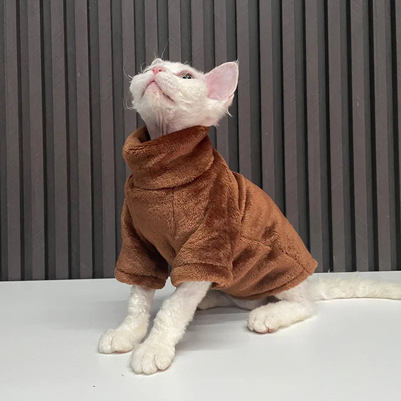 Turtleneck Cat Sweater Coat Winter Warm