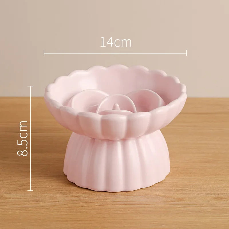 Elevated Ceramic Cat Bowl – Anti-Choking Slow Feed Design