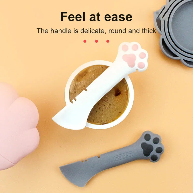 Pet Spoon Multifunctional Can Opener Wet Food Mixing Spoon Silicone