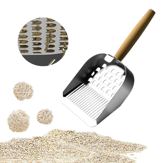 Precision Clean: Stainless Steel Cat Litter Scoop with Comfortable Grip