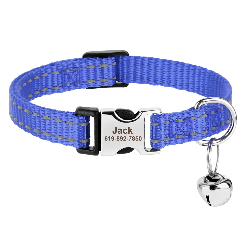 Personalized Pet Collar with Engraved ID & Bell – Safe & Stylish for Cats and Small Dogs