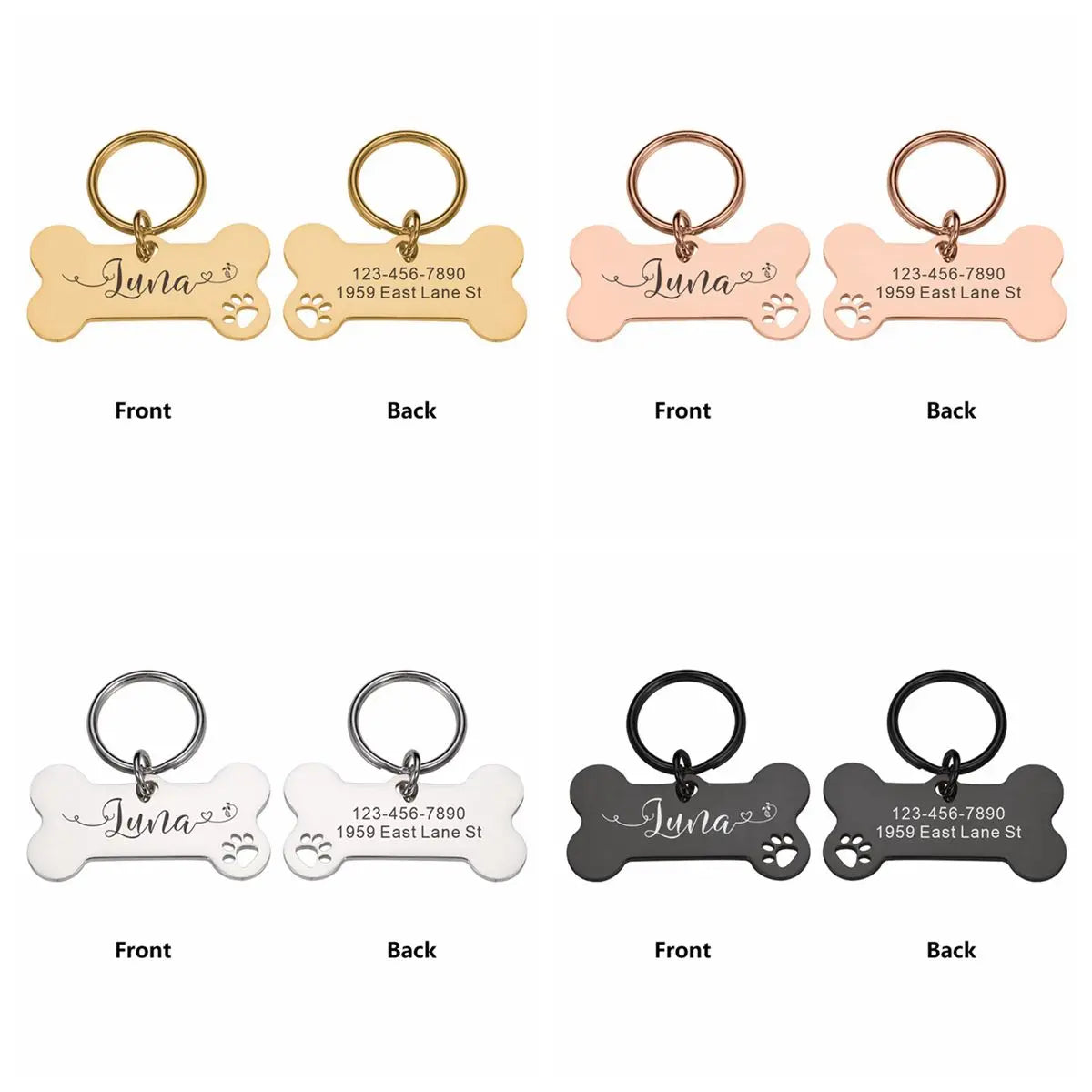 Personalized Dog Tags with Custom Text