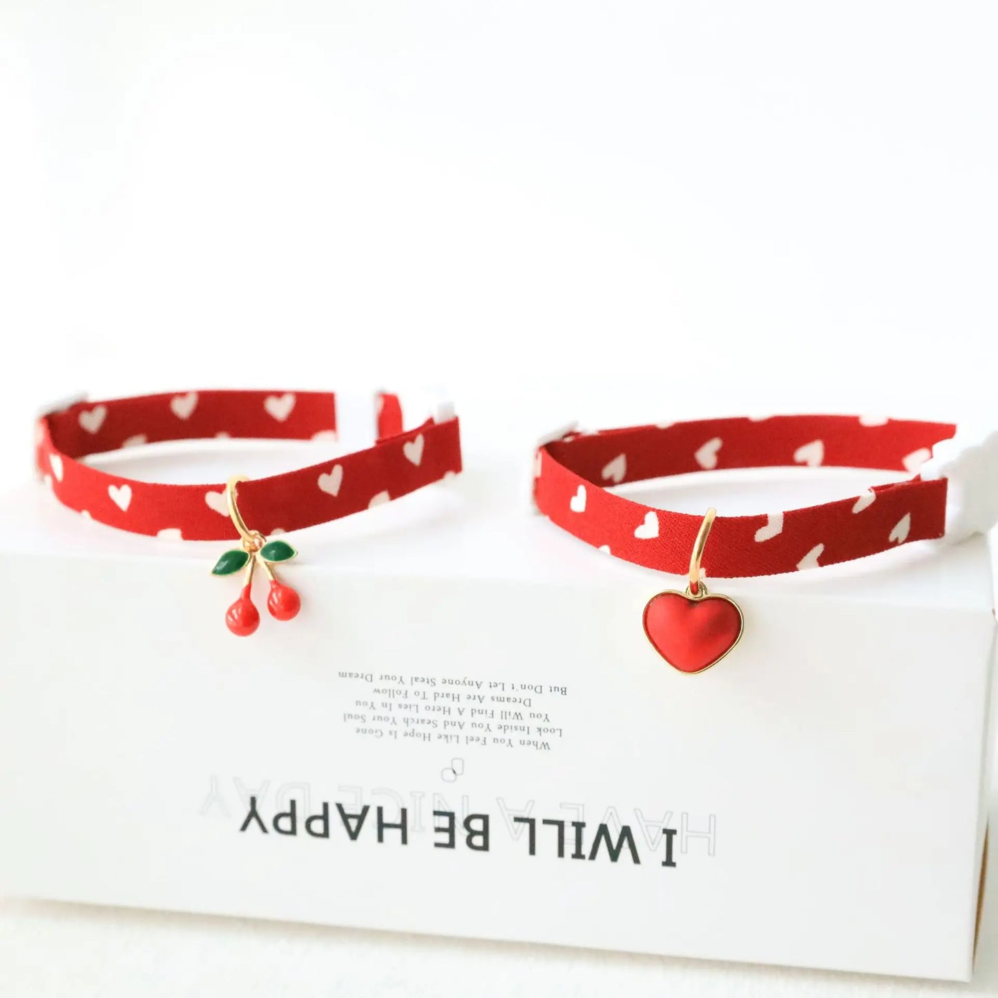 Heart-Shaped Breakaway Cat & Puppy Collar with Bell