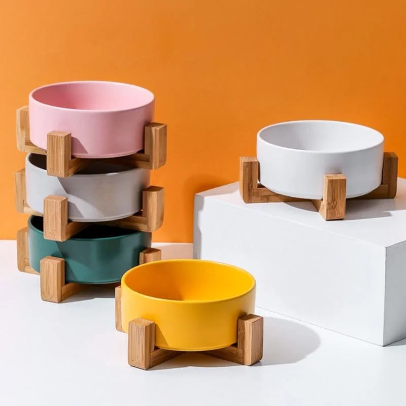 Ceramic Pet Bowl Cat Dogs Feeding Matted Elevated Dog Bowl Double Bowls Pet Food Water Feeder Wholesale Pet Manufacturer