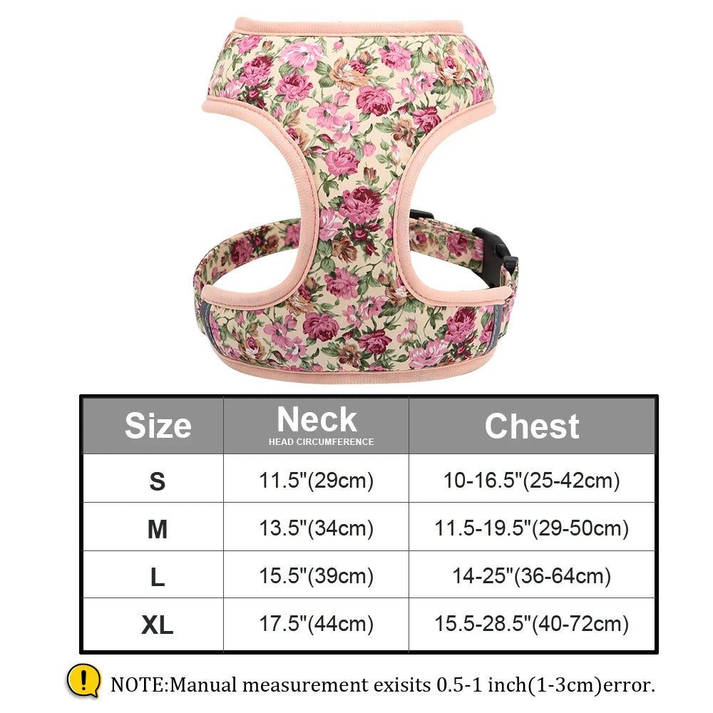 Chic Reflective Nylon Harness Fashion-Forward Prints for Stylish Walks