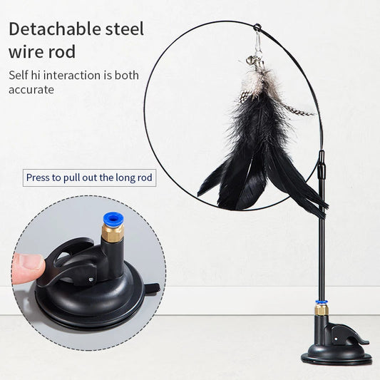 Interactive Cat Toy Handfree Teaser Wand Bird/Feather