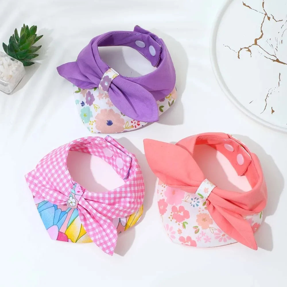 Adorable Cotton Scarf Bandana Collar for Small Dogs & Kittens