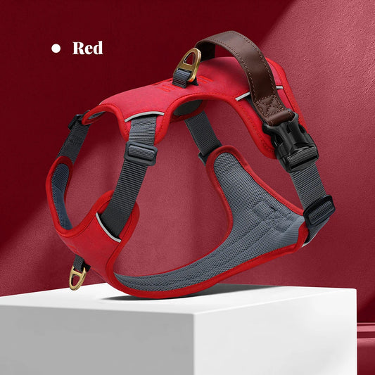 Retro Charm Leather Dog Harness - Durable & Breathable Control Vest for All Dogs