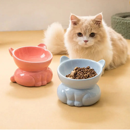 Whisker-Friendly Ceramic Cat Bowl – Elevated Design for Happy Mealtimes