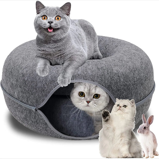 Donut Pet Cat Tunnel Bed
