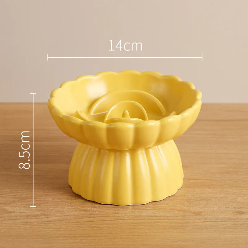 Elevated Ceramic Cat Bowl – Anti-Choking Slow Feed Design