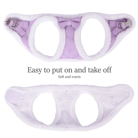 Snug & Stylish: Winter Warm Harness Leash Set for Small & Medium Pets