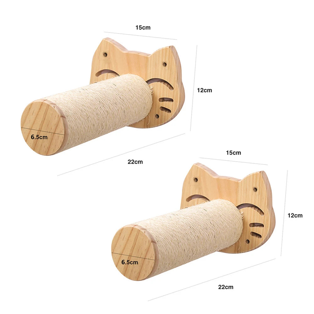 Cat Climbing Shelf Wall Mounted Four Step Stairway With Sisal Scratching