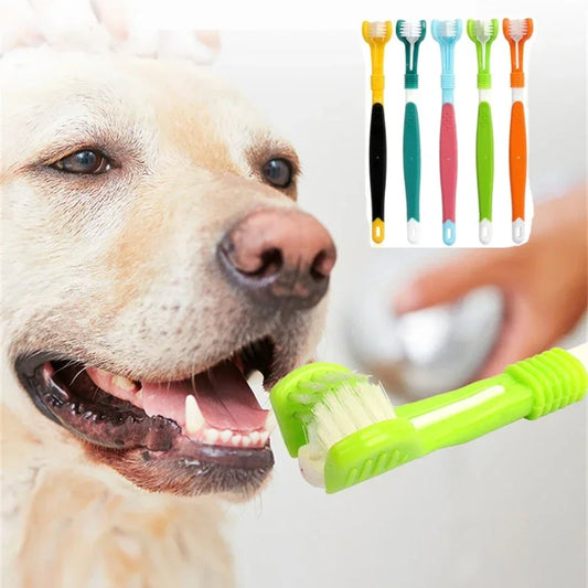 DentaClean 3-Sided Pet Toothbrush – Complete 360° Dental Care for Dogs & Cats