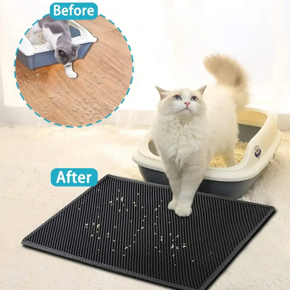 Double Layer Cat Litter Mat Waterproof & Non-Slip