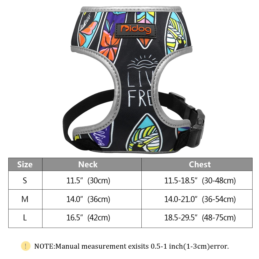 Chic Reflective Nylon Harness Fashion-Forward Prints for Stylish Walks