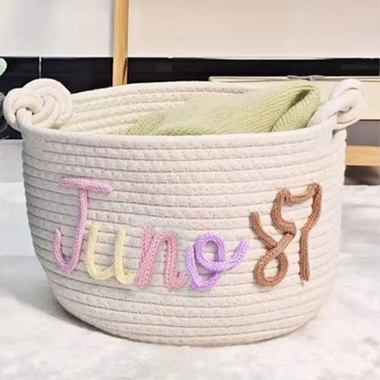 PawTidy Custom Cotton Rope Toy Basket – Woven Pet Storage Organizer