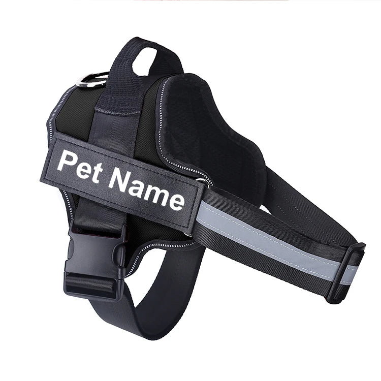 No-Pull Reflective Dog Harness - Custom ID Patch for Safe Outdoor Adventures