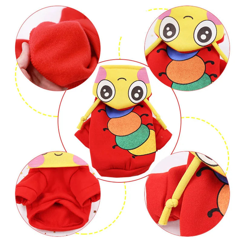 CozyPaw Cartoon Character Cotton Hoodie – Warm Autumn & Winter Apparel for Dogs & Cats