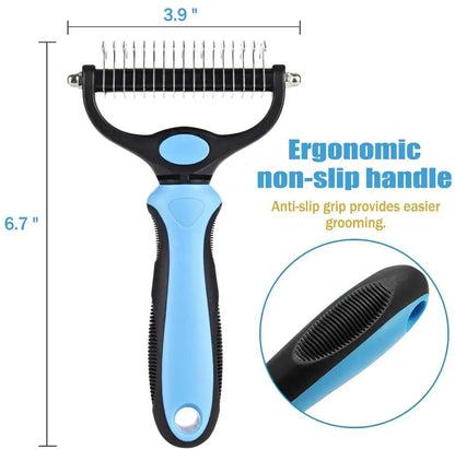 Ultimate Tangle-Free Grooming Brush - Double-Sided Shedding & Dematting Tool for Dogs & Cats