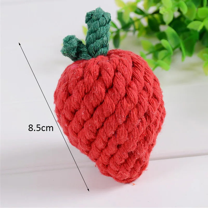 Colorful Handmade Cotton Rope Dog Chew Toy - Carrot, Bone, Pear, Octopus, Starfish, Crab and more