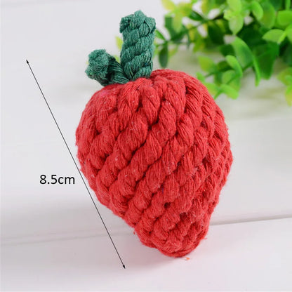 Colorful Handmade Cotton Rope Dog Chew Toy - Carrot, Bone, Pear, Octopus, Starfish, Crab and more