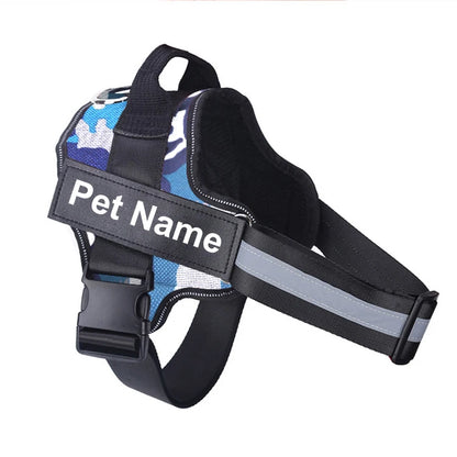 No-Pull Reflective Dog Harness - Custom ID Patch for Safe Outdoor Adventures